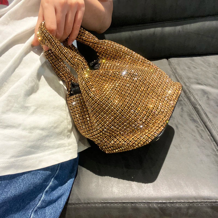 Shiny Crystal Clutch by ShantiRoze Fashion, elegant evening accessory enhancing your formal attire