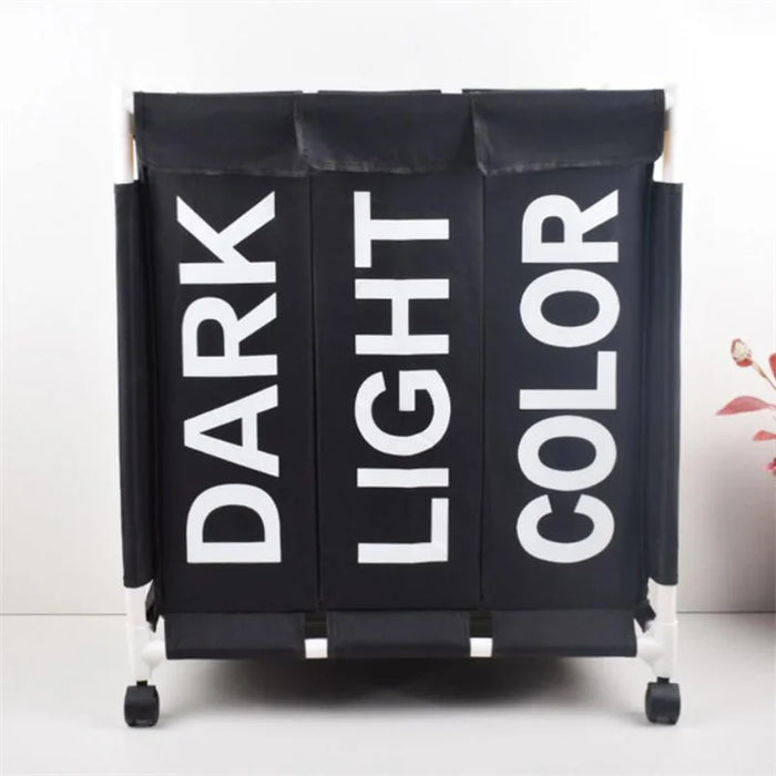 3-Grid Dirty Clothes Hamper with Lid