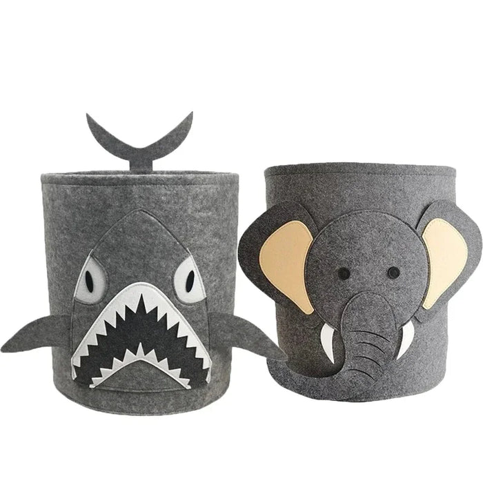 Panda & Dinosaur Felt Toy Storage Basket