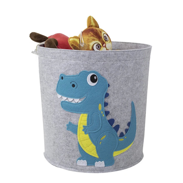 Panda & Dinosaur Felt Toy Storage Basket