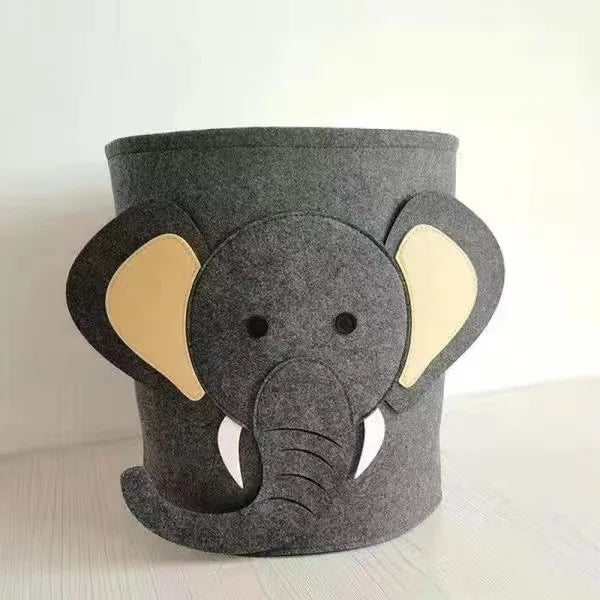 Panda & Dinosaur Felt Toy Storage Basket
