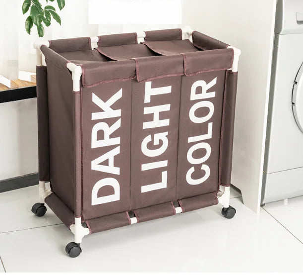 3-Grid Dirty Clothes Hamper with Lid