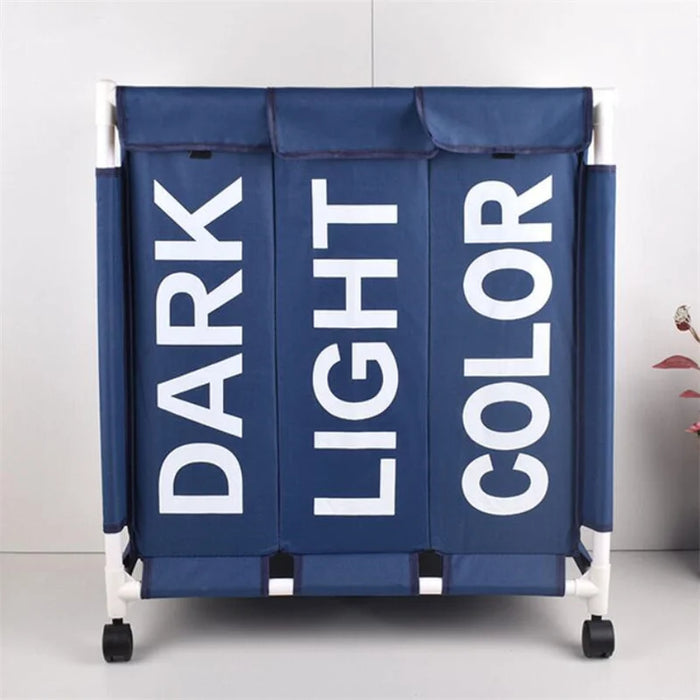 3-Grid Dirty Clothes Hamper with Lid