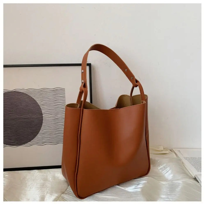 Large Capacity Leather Shoulder Bag