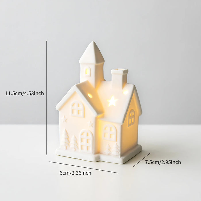 Glowing Christmas Ceramic House Decoration