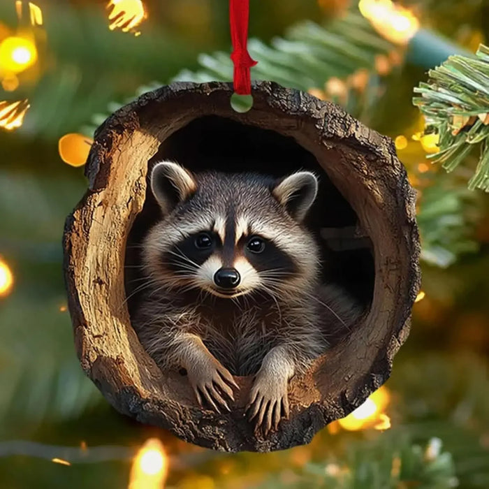 Acrylic Cartoon Forest Christmas Ornaments