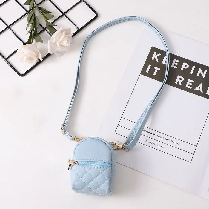 Portable Coin Purse New PU Leather Solid Color Crossbody bag Lightweight Mini Makeup Bag Women