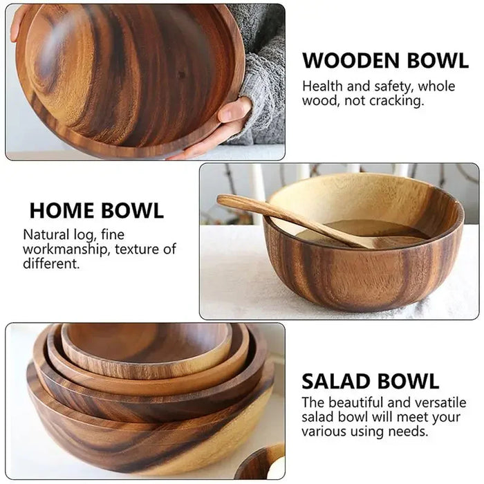Natural Wooden Kitchen Bowl