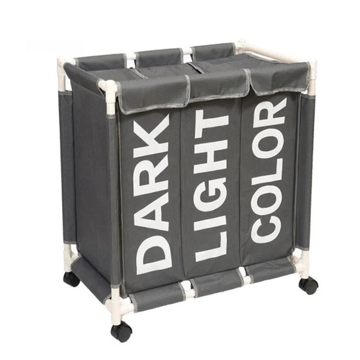 3-Grid Dirty Clothes Hamper with Lid