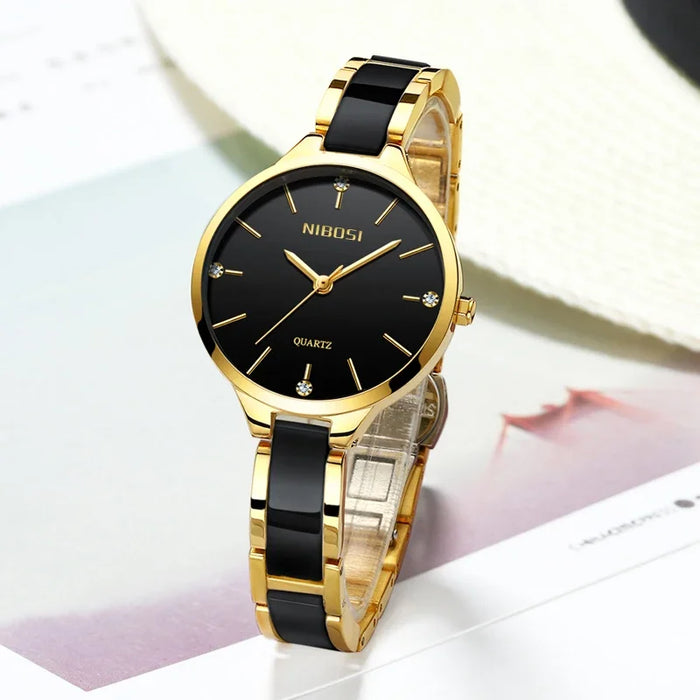 NIBOSI Fashion Women Watches Rose Gold Ladies Bracelet Watches Creative Waterproof Quartz Watches For Women Relogio Feminino