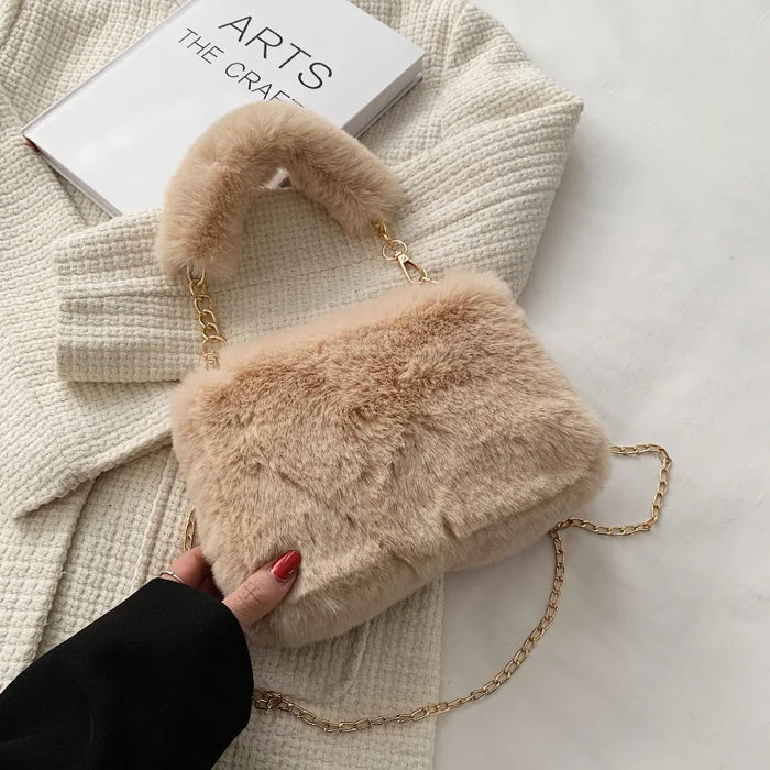 Shanti Roze Plush Handbag
