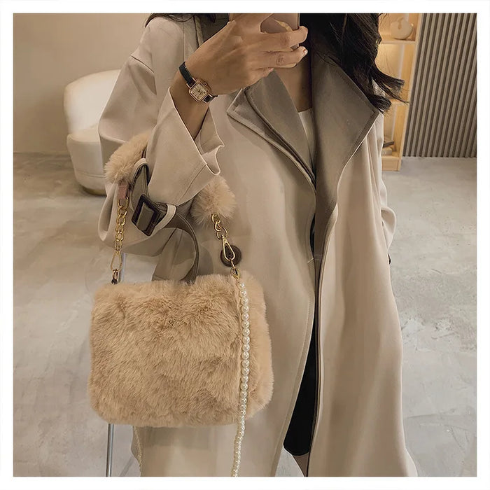 Shanti Roze Plush Handbag