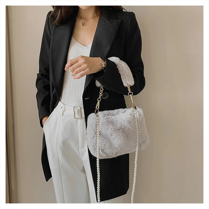 Shanti Roze Plush Handbag