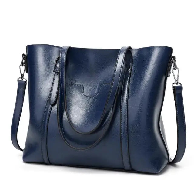 Oil wax Leather Handbag Luxury Hand Bag with Purse Pocket