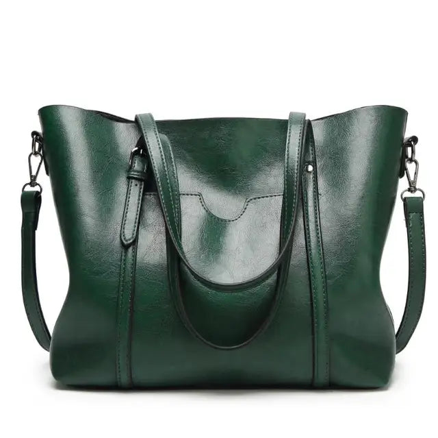 Oil wax Leather Handbag Luxury Hand Bag with Purse Pocket