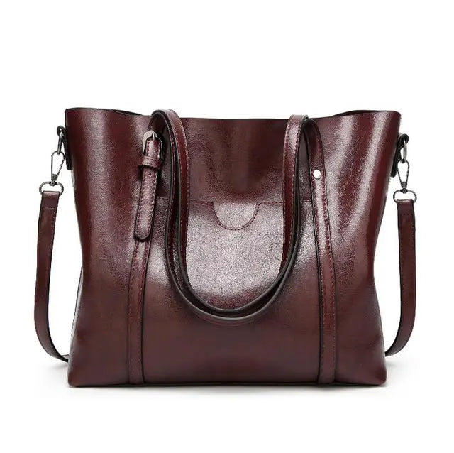Oil wax Leather Handbag Luxury Hand Bag with Purse Pocket