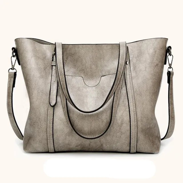 Oil wax Leather Handbag Luxury Hand Bag with Purse Pocket