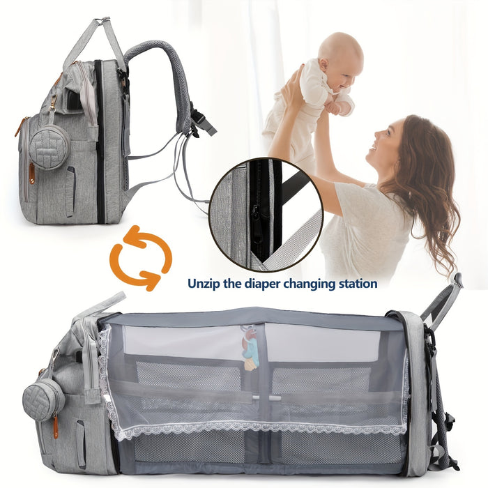 Lamroro Diaper Bag Backpack, Baby Diaper Bags, Multifunctional Travel Diaper Backpack for Baby Boy & Girls, with Portable Diaper Pad, Stroller Straps, Pacifier Case, Toy Rack, and Mosquito Net. Baby Registry Search, Newborn E