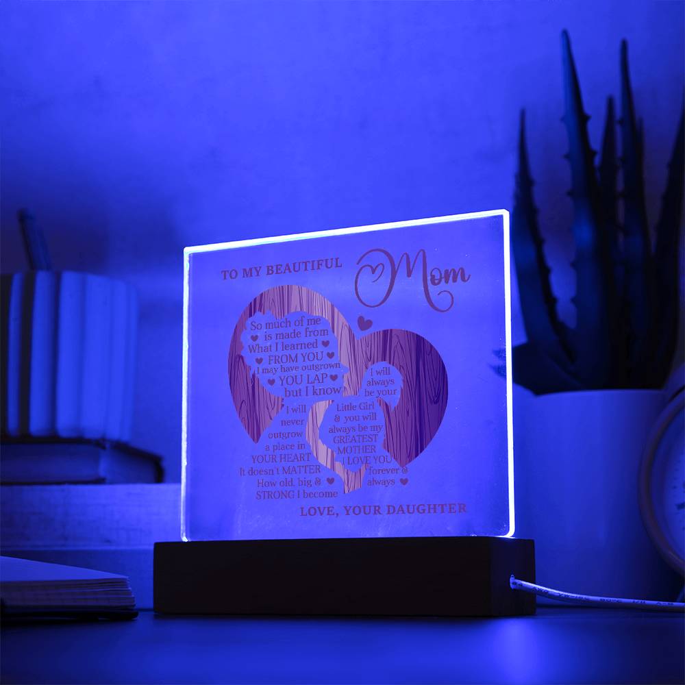 TO MY BEAUTIFUL MOM - HAPPY MOTHER'S DAY - ACRYLIC SQUARE PLAQUE