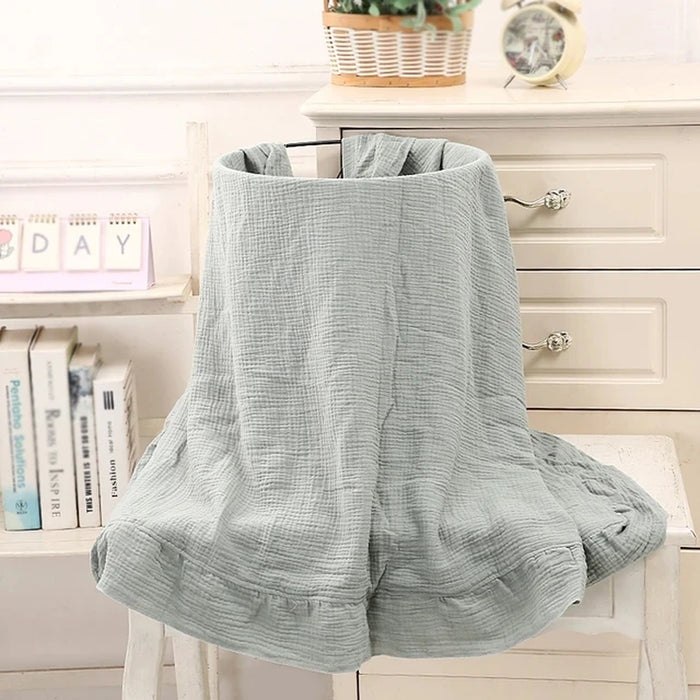 INS Ruffled Muslin Baby Swaddle Blankets for New Born Infant Bedding Organic Baby Accessories Newborn Receive Blanket Cotton