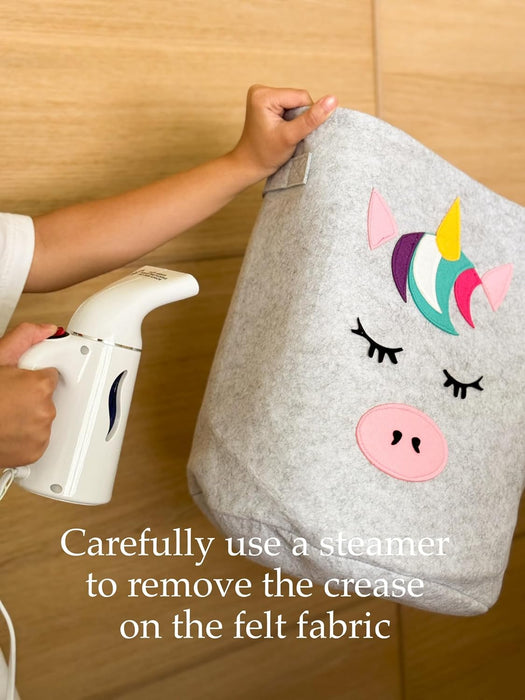 Kids’ Collapsible Laundry & Toy Basket – Felt Baby Hamper with Strong Handles & Cute Design – Kids & Baby Laundry Basket for Boys & Girls, Storage, Organization, Nursery by  - Panda