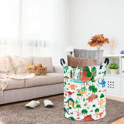 Large Laundry Basket,Waterproof Nursery Hamper,Collapsible Fabric Storage Container,Room Decor,Gift Basket(Ancient Dinosaurs