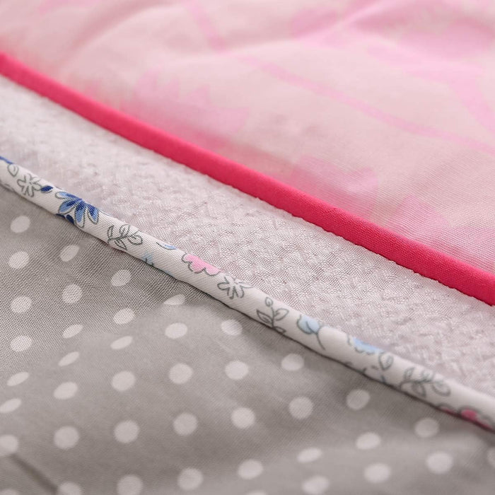 Pink Butterfly Floral Crib Bedding Sets for Girls | 4 Piece Nursery Set | Comforter, Fitted Crib Sheet, Crib Skirt, Diaper Stacker Included