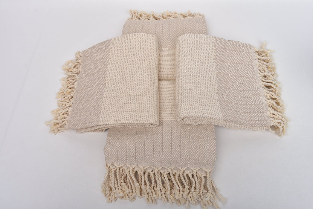 Organic Towel, Turkish Beach Towel, Beige Peshtemal, Diamond Towel, 40X71 Inches Quick Dry Towel, Bachelor Towel, Guest Towel,