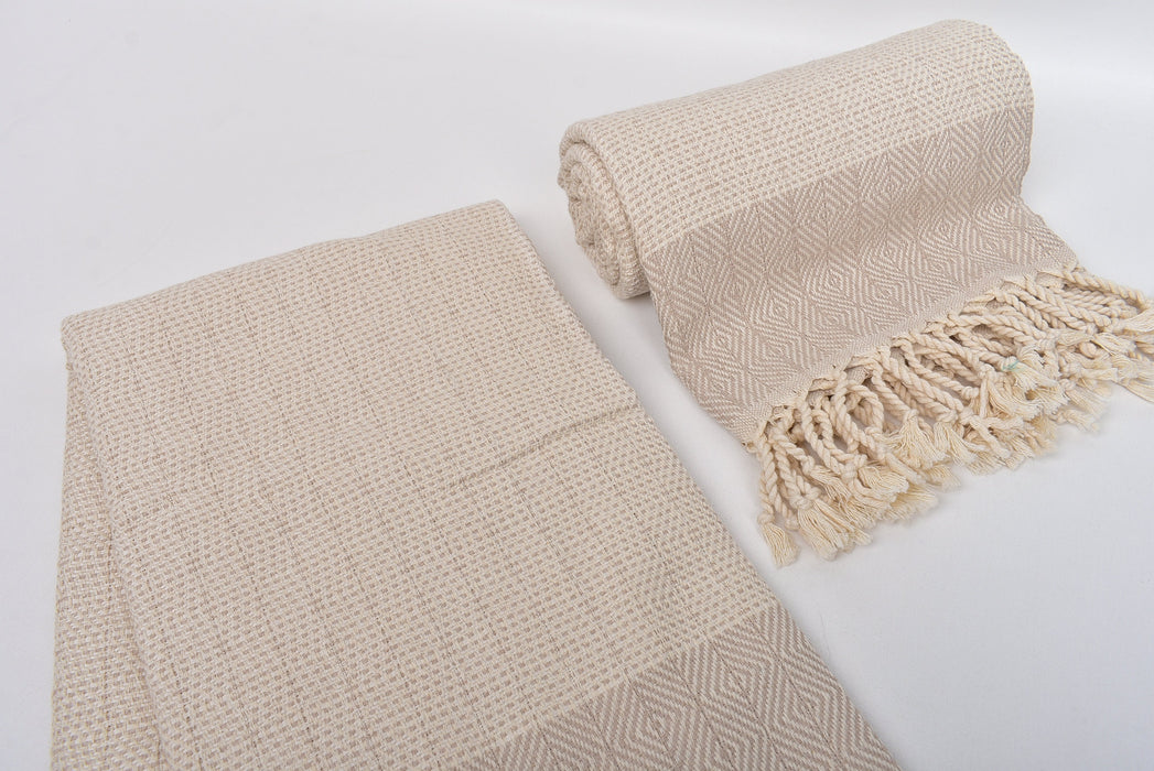 Organic Towel, Turkish Beach Towel, Beige Peshtemal, Diamond Towel, 40X71 Inches Quick Dry Towel, Bachelor Towel, Guest Towel,