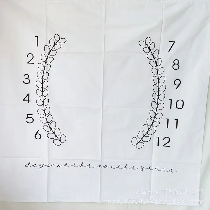 Newborn Baby Milestone Blankets Monthly Photography Blanket Infant Baby Milestone Blanket Photo Photography