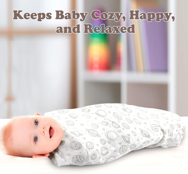 Muslin Swaddle Blankets, Swaddle Blanket for Baby Boys and Girls, 3-Pack Breathable Premium 100% Cotton Baby Receiving Blankets, Exta Large Size 47X47 Inches, Grey