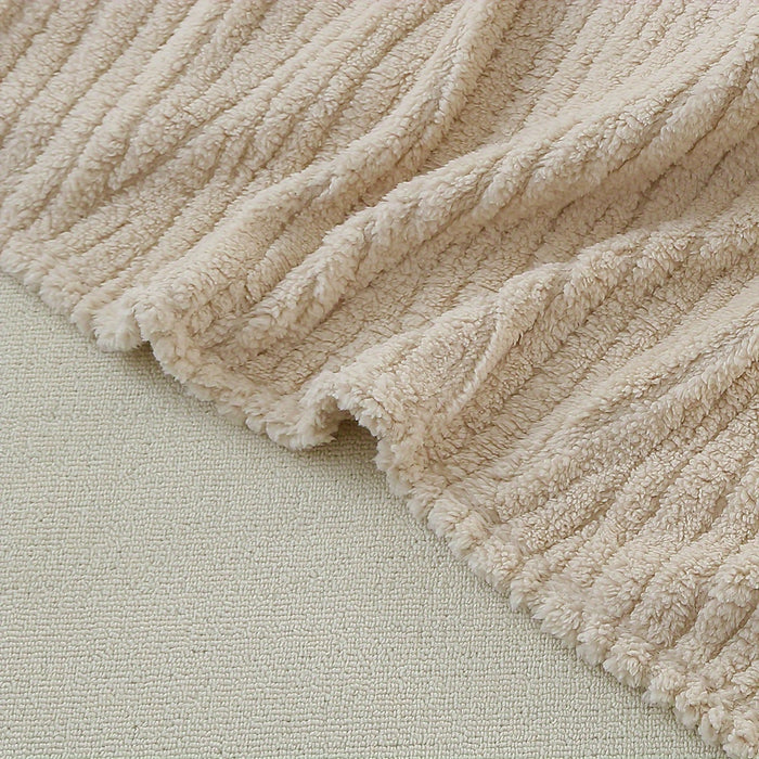 Soft Baby Blanket with Khaki Stripes
