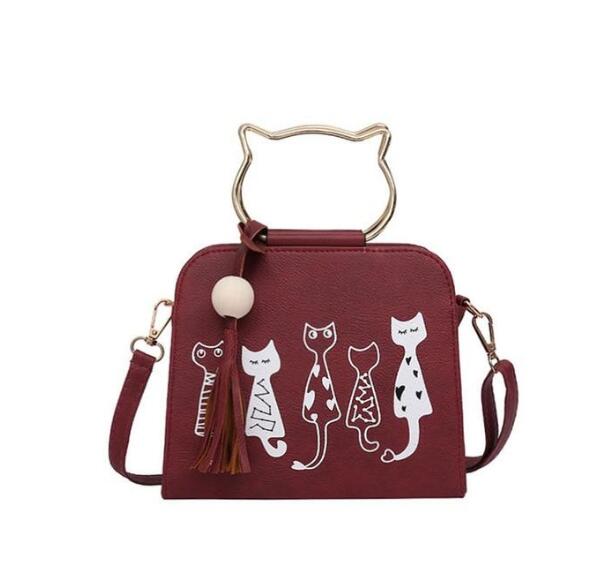 Cartoon Four Cats Shoulder Crossbag