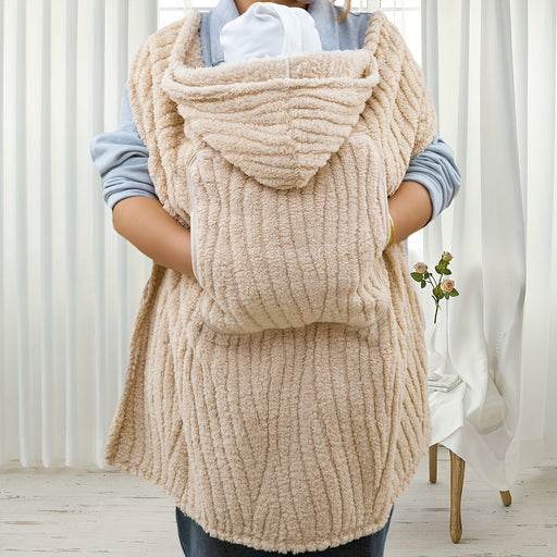 Soft Baby Blanket with Khaki Stripes
