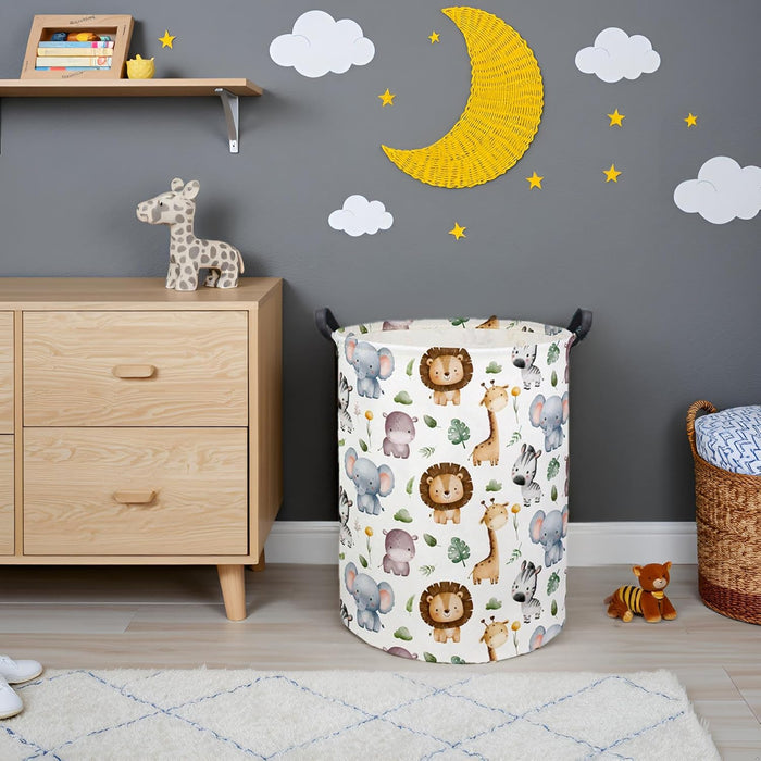 Baby Laundry Hamper Basket Baby Hamper for Nursery Boy and Girl Cute Kids Toys Storage Bin Organizer Animal Room Decor(Animal)
