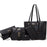 by  Women'S PU Leather Alligator Grain Fashion Handbag, Black
