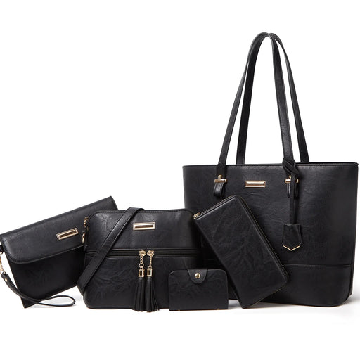 by  Women'S PU Leather Alligator Grain Fashion Handbag, Black