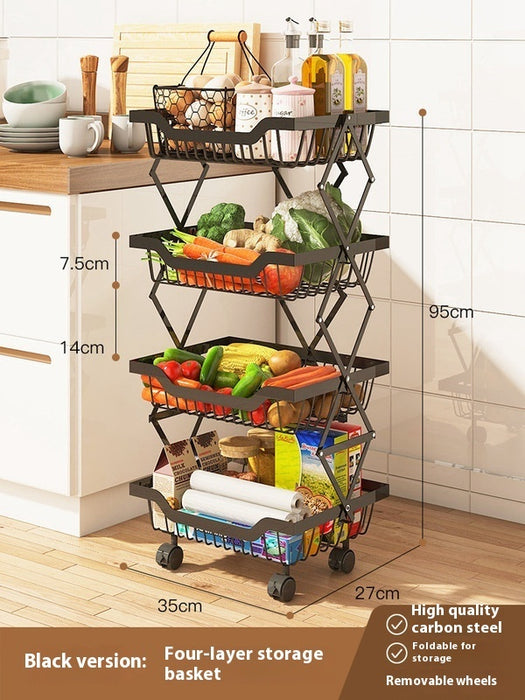 Foldable Multi-Layer Kitchen Storage Rack