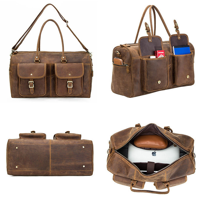 Retro Crazy Horse Leather Travel Bag