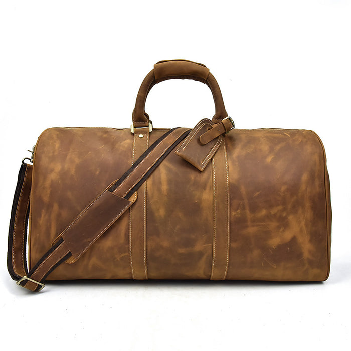 Genuine Crazy Horse Leather Weekender Bag