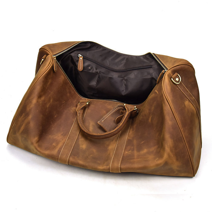 Genuine Crazy Horse Leather Weekender Bag