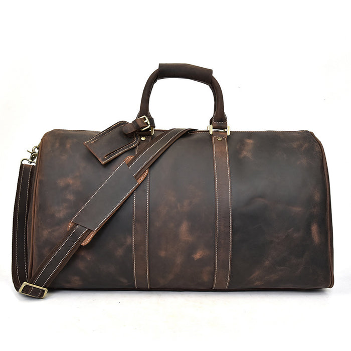 Genuine Crazy Horse Leather Weekender Bag