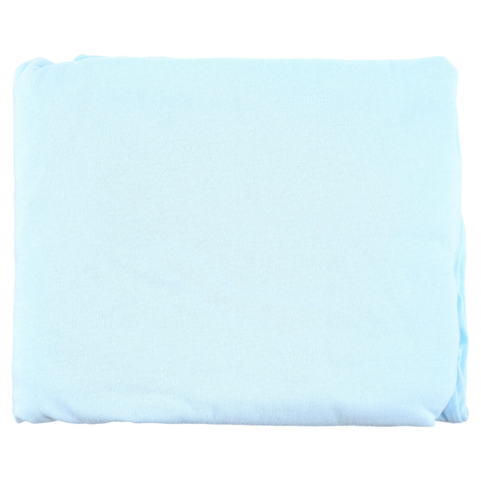 100% Natural Cotton Fitted Crib Sheet 52" X 28" - Soft, Breathable, Hypoallergenic & Gentle Toddler Bed Sheet, Blue, Neutral for Boys & Girls