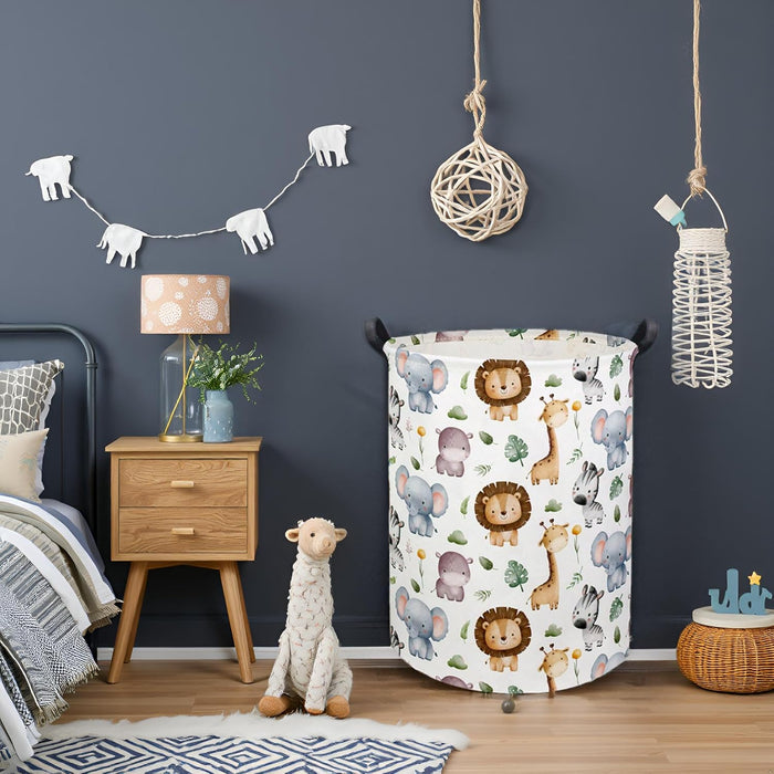 Baby Laundry Hamper Basket Baby Hamper for Nursery Boy and Girl Cute Kids Toys Storage Bin Organizer Animal Room Decor(Animal)