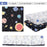4-Piece Space Theme Crib Bedding Set for Boys, Luxury Nursery Bedding Essential Including 1 Padded Comforter, 1 Crib Skirt and 2 Silky Soft Microfiber Crib Sheets, Standard Size, Black
