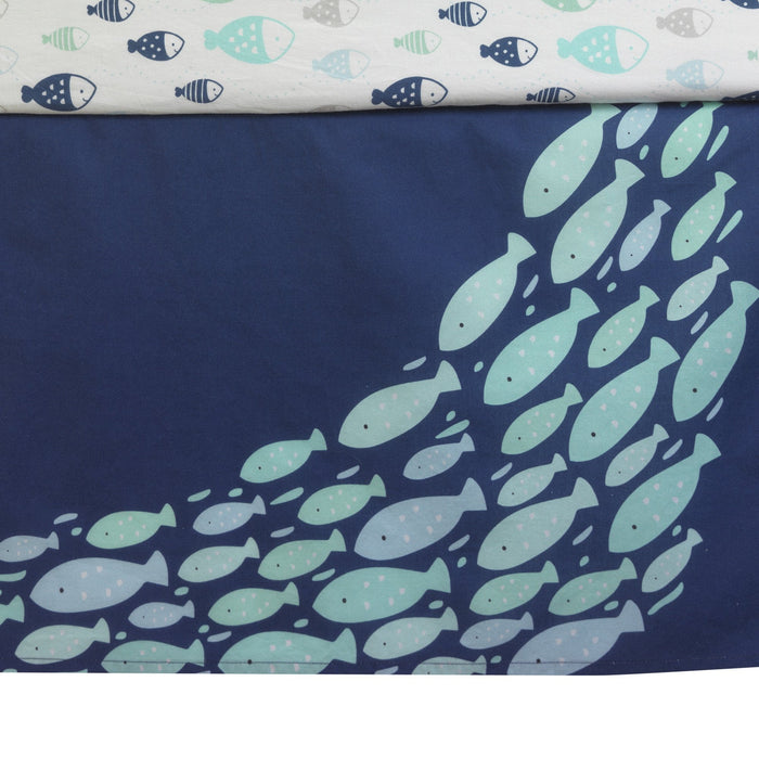Oceania 6-Piece Crib Bedding Set - Blue, Gray, White, Aquatic