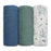 3-Pack Muslin Organic Cotton Swaddle Blankets for Newborn Infant Boys Girls 38"X40", Perky Fawn