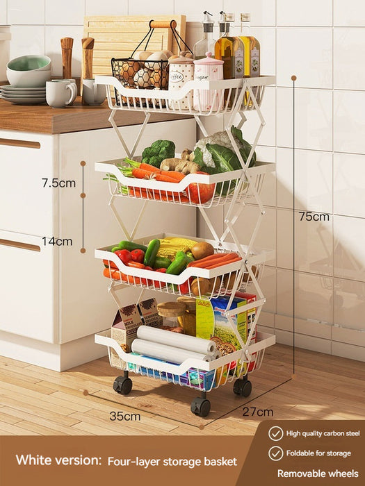 Foldable Multi-Layer Kitchen Storage Rack