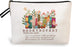 Booktrovert Cosmetic Bag Book Lovers Gifts Funny Wildflowers Book Reading Makeup Bag Bookworm Gift Travel Cosmetic Bag for Women Girl Birthday Graduation Gift (Wildflowers-6Jm263)