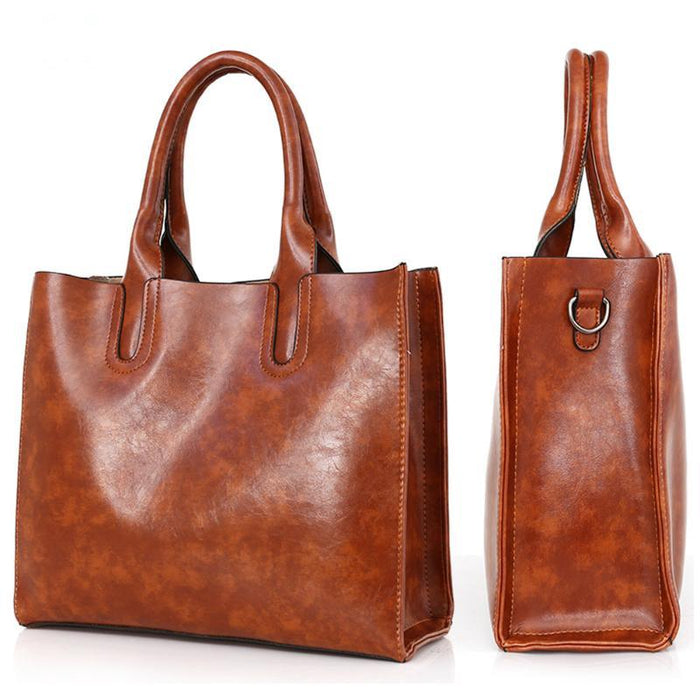 3 Pcs/Set Oil Wax Shanti Leather  Bag